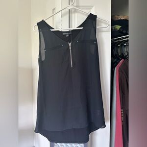 NWT- Fortune + Ivy - Lighton Zip Detail Mixed Material Blouse | Size: S